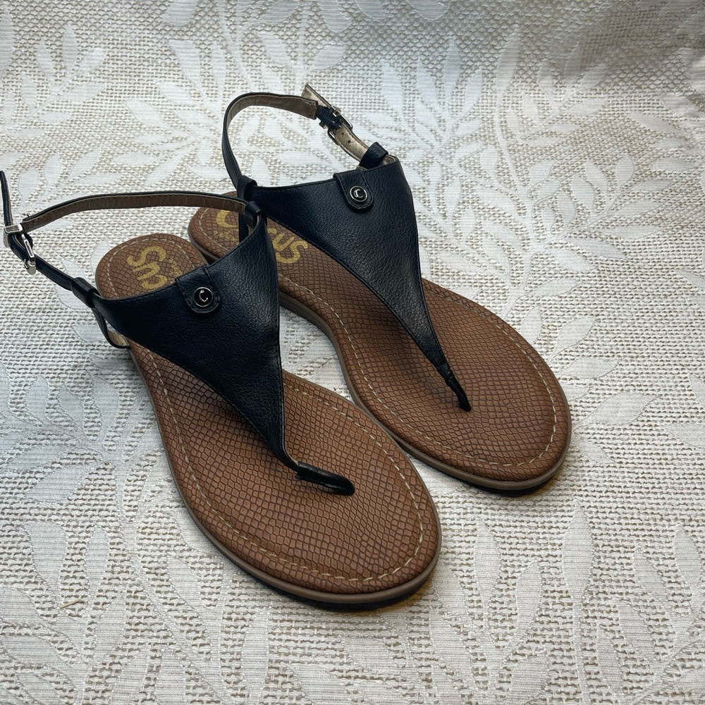 Circus Sam Edelman Carolina Hooded Thong Sandals Women's 11M Black/Brown Buckle
